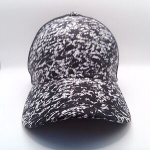 Lululemon Fast and Free Run Hat Black White Splatter Mesh Snapback Cap O/S